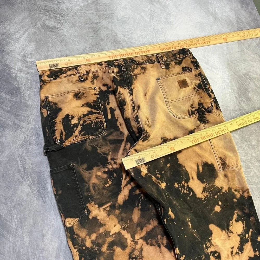 2000s Vintage Carhartt Baggy Bleached Double Knee Skate Workwear Carpenter Pants